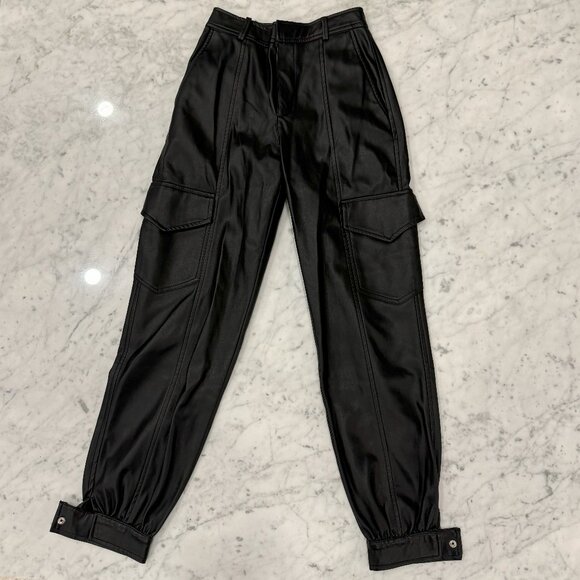 Zara Fake Leather Cargo Pants - Soft!! - Size XS - Picture 1 of 9